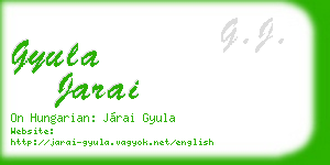 gyula jarai business card